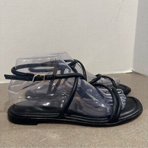 Shultz Lovi Flat Women’s Black Strappy Sandals 8B Made in Brazil